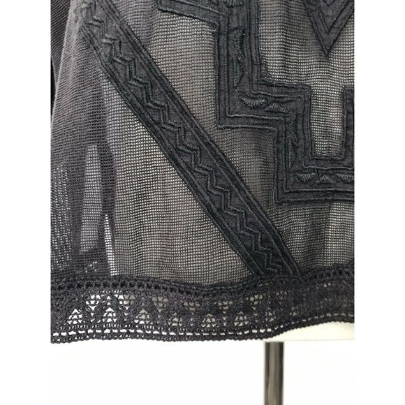 Anthropologie Meadow Rue Gray Sheer Top - Picture 6 of 11